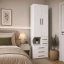 Guarda-Roupa De 2 Portas Com Mesa de Cabeceira 1224 Direito Branco