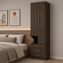 Guarda-Roupa De 2 Portas Com Mesa de Cabeceira 1224 Direito San Remo