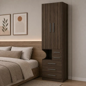 Guarda-Roupa De 2 Portas Com Mesa de Cabeceira 1224 Direito San Remo