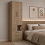 Guarda-Roupa De 2 Portas Com Mesa de Cabeceira 1224 Esquerdo Castanho