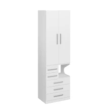 Guarda-Roupa De 2 Portas Com Mesa de Cabeceira 1224 Esquerdo Branco
