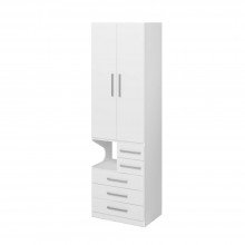 Guarda-Roupa De 2 Portas Com Mesa de Cabeceira 1224 Direito Branco