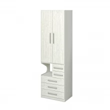 Guarda-Roupa De 2 Portas Com Mesa de Cabeceira 1224 Direito Carvalho Claro