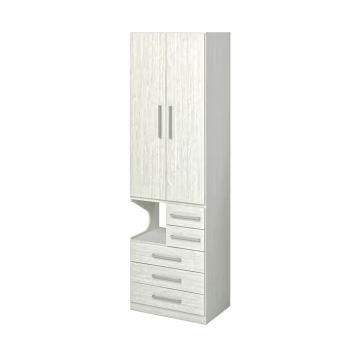 Guarda-Roupa De 2 Portas Com Mesa de Cabeceira 1224 Direito Carvalho Claro