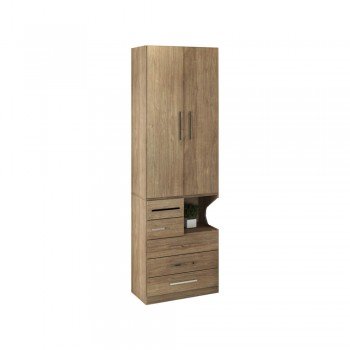 Guarda-Roupa De 2 Portas Com Mesa de Cabeceira 1224 Esquerdo Castanho