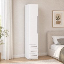 Guarda-Roupa Compacto Modular 1232 Esquerdo Branco