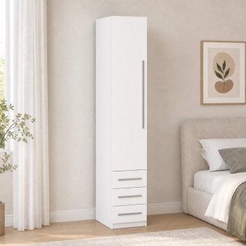 Guarda-Roupa Compacto Modular 1232 Esquerdo Branco