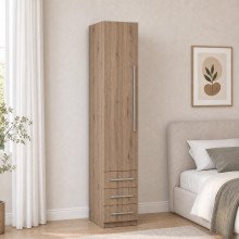 Guarda-Roupa Compacto Modular 1232 Esquerdo Castanho