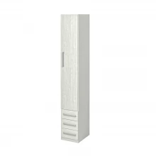 Guarda-Roupa De 1 Porta Com 3 Gavetas 1232 Direito Carvalho Claro