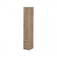 Guarda-Roupa De 1 Porta Com 3 Gavetas 1232 Direito Castanho