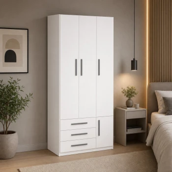 Guarda-Roupa Modular de 3 Portas 1249 Branco - Promoção