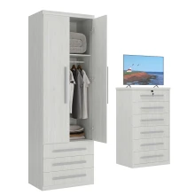 Guarda-Roupa de Solteiro 2 Portas Modular 1303 Carvalho