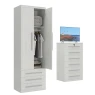Guarda-Roupa de Solteiro 2 Portas Modular 1303 Carvalho
