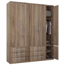 Guarda-Roupa 5 Portas 6 Gavetas Modular 1310 Ilan Castanho