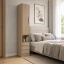 Guarda-Roupa Modular 1p Com Mesa de Cabeceira 1416 1416 Esquerdo Castanho