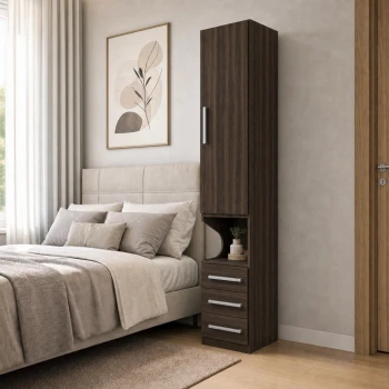 Guarda-Roupa Modular 1p Com Mesa de Cabeceira 1416 1416 Direito San Remo