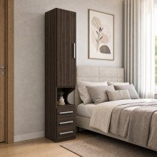 Guarda-Roupa Modular 1p Com Mesa de Cabeceira 1416 1416 Esquerdo San Remo