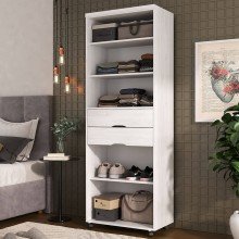 Armário Multiuso 2 Gavetas com Prateleiras 1340 Branco