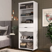 Armário Multiuso 2 Gavetas com Prateleiras 1340 Branco