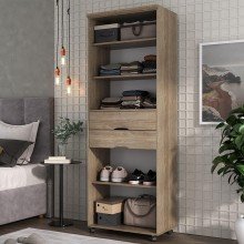 Armário Multiuso 2 Gavetas com Prateleiras 1340 Castanho