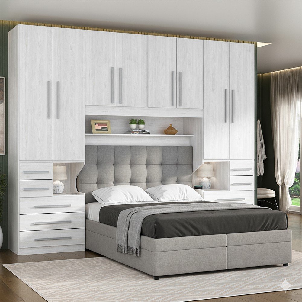 Guarda Roupa de Casal com cama box, sem cama ou cama embutida